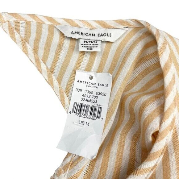 NWT AMERICAN EAGLE Striped Tie Waist Mini Dress Sz Medium - Picture 3 of 4